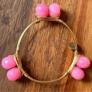 Bourbon & Bowties Quartz Bangle Wired Beaded Designer And Gemstone Pink